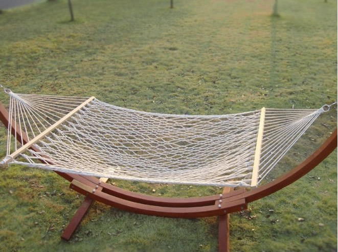 hammock with wooden bar