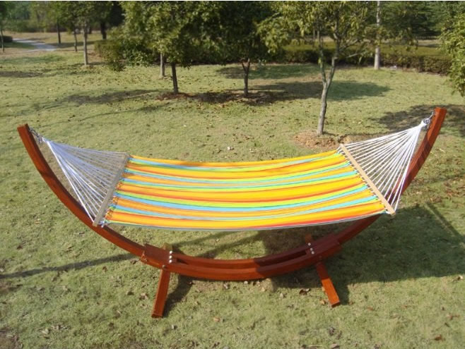 hammock with wooden bar