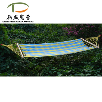 hammock with wooden bar